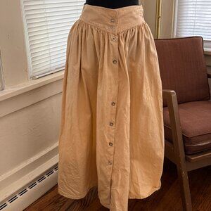 vintage limited skirt butter yellow aline victorian 80s fairy maxi small skirt